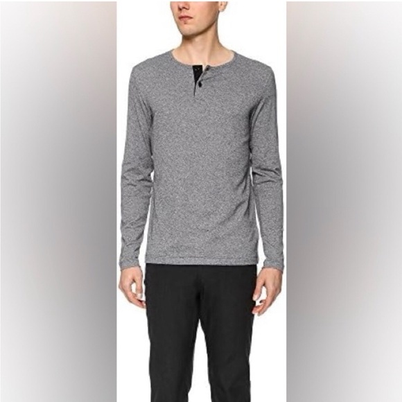 THEORY Men's Gray Henley Tee Size XL - Picture 2 of 8
